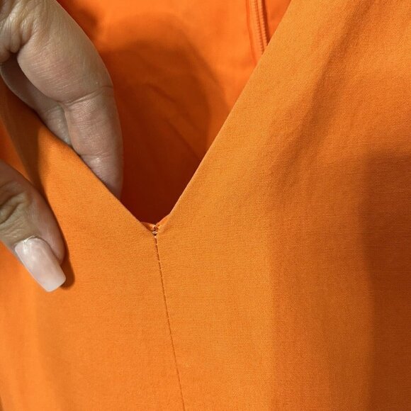 Milly Nicola Colorblock Maxi Dress Pink Orange Women’s Size 4 Cotton Poplin - Picture 15 of 15